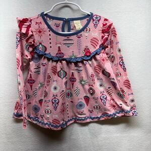 Matilda Jane Girls Christmas Top‎ - Size 4 - Excellent!